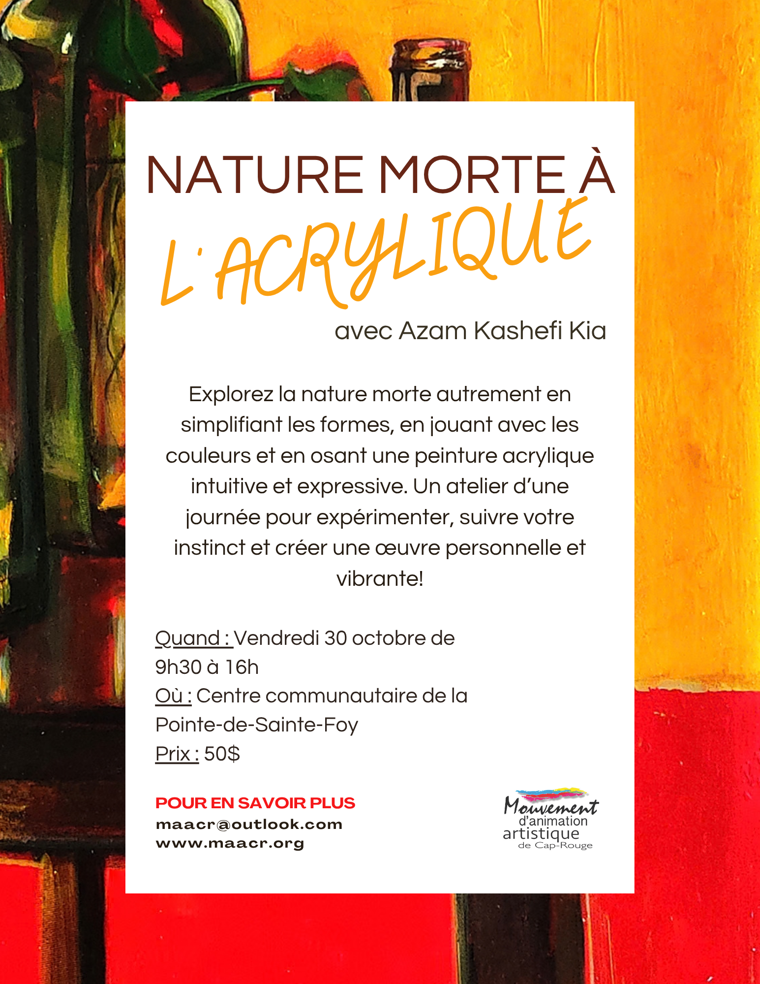 NATURE MORTE À L’ACRYLIQUE