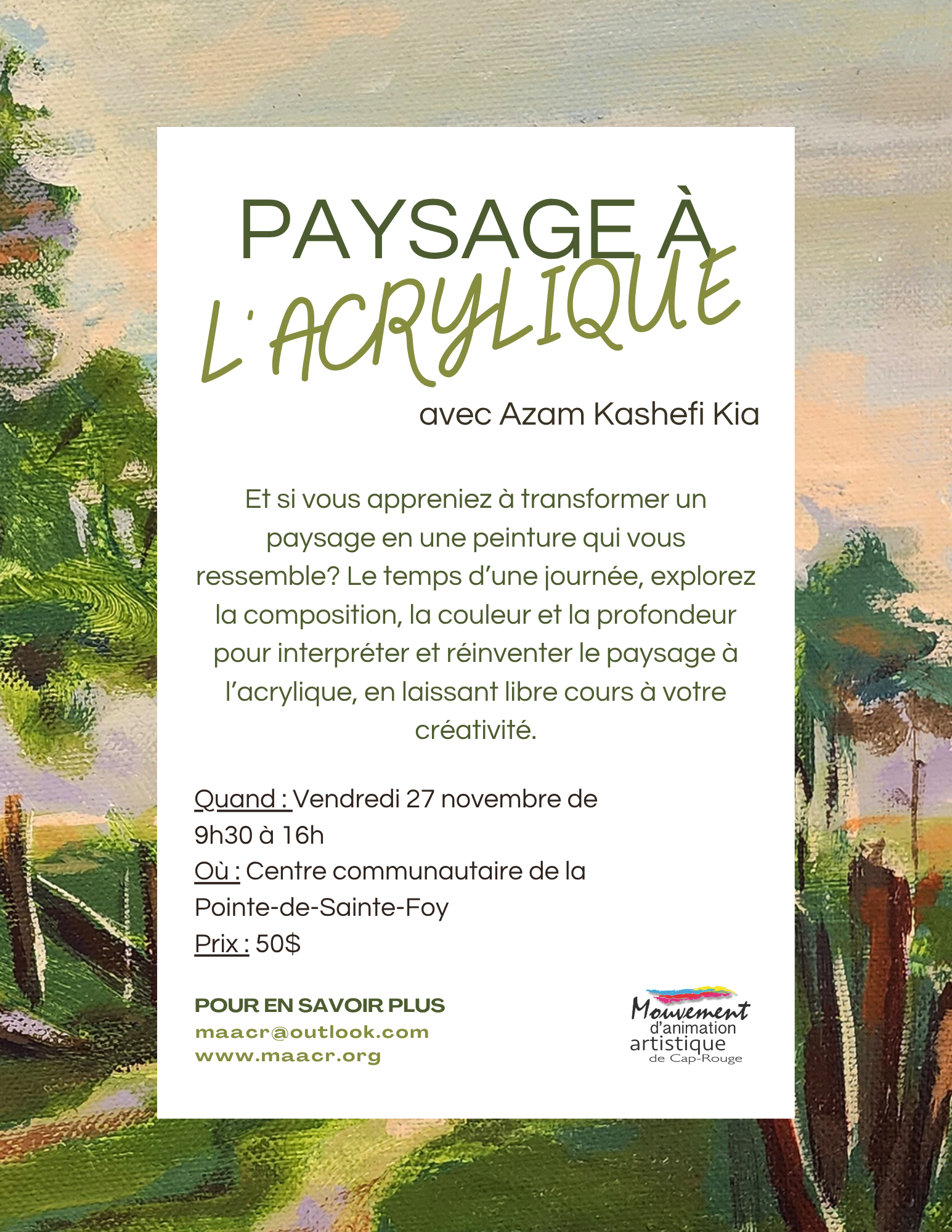 PAYSAGE À L’ACRYLIQUE – Atelier créatif